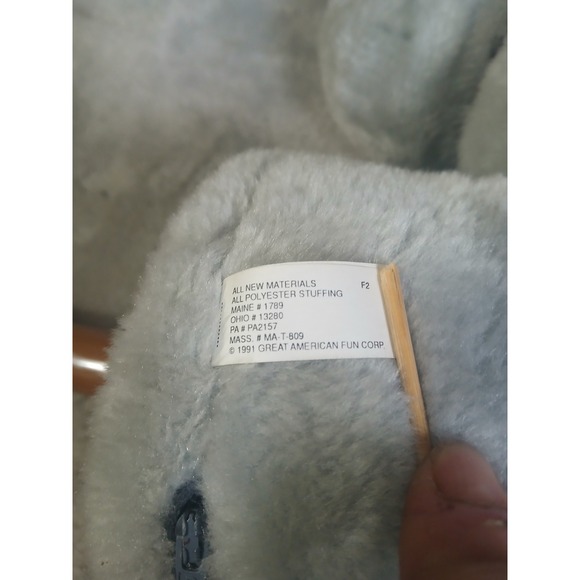 Vintage 1991 Great American Fun Corp Grey Plush Stick Hobby Horse Toy w/ Sounds - Picture 8 of 9